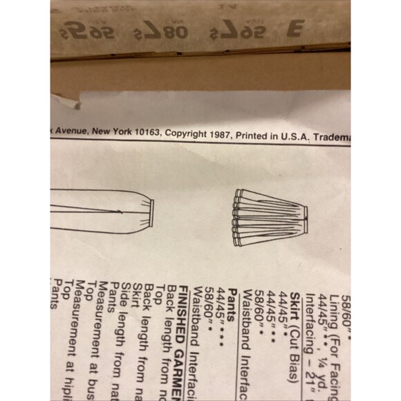 Vtg Mccalls 3495 Liz Claiborne Pleated Pant Top Skirt 1987 Uncut Complete FF 14 - Picture 5 of 10